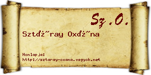 Sztáray Oxána névjegykártya